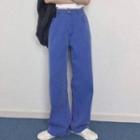 High-waist Wide-leg Jeans Sapphire Blue - One Size