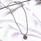 Alloy Coin Pendant Necklace Set Of 2 - One Size