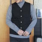 Two-way Snap-button Quilted Vest