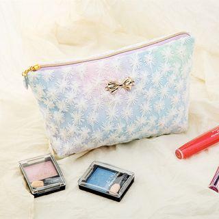 Bow Accent Gradient Zip Pouch