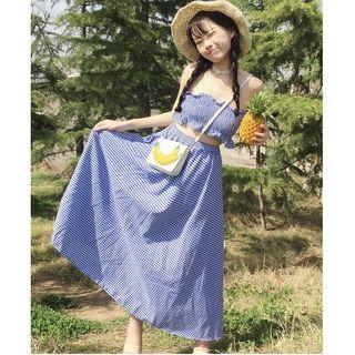 Set: Strapless Top + Maxi Skirt