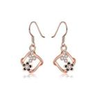 Plated Rose Gold Flower Earrings With Austrian Element Crystal Rose Gold - One Size