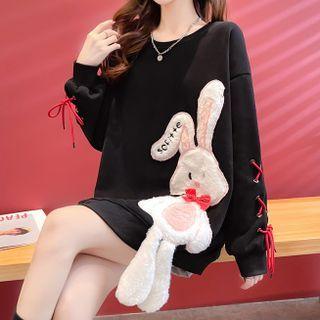Long-sleeve Rabbit Accent Sweatshirt