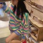 Loose-fit Rainbow Striped Sweater Rainbow - One Size
