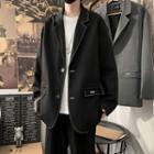 Two Tone Button-up Oversize Blazer