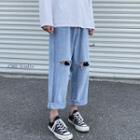 Couple Matching Ripped Wide-leg Jeans