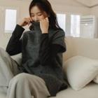 Turtle-neck Patch-pocket Sweater Vest