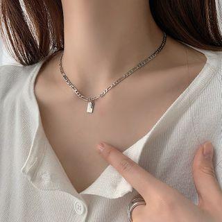 925 Sterling Silver Tag Pendant Choker As Shown In Figure - One Size