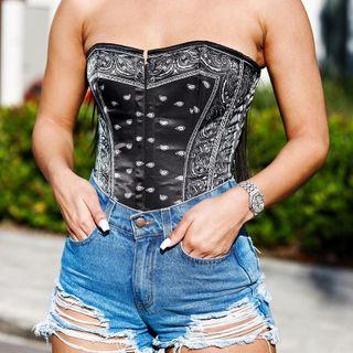 Paisley Print Corset Top
