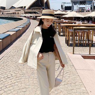 Set: Button Jacket + Straight Fit Pants
