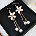 Faux Pearl Floral Drop Earring