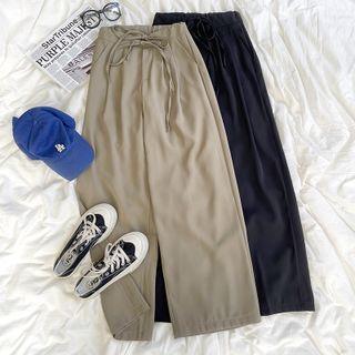 High-waist Drawstring Dress Pants