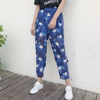 Strap Detail Chiffon Tapered Pants