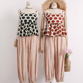 Set: Lightweight Dotted Camisole + Jogger Pants