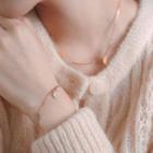 Alloy Mini Tag Pendant Necklace