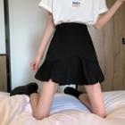 High-waist Ruffle A-line Mini Skirt