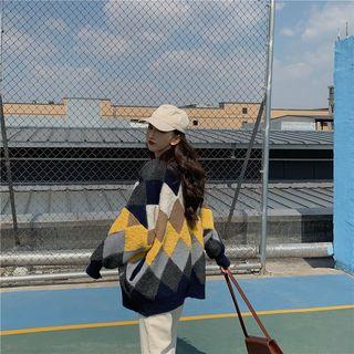 Geometry Buttoned Cardigan As Shown In Figure - One Size