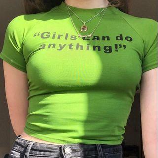 Lettering Short-sleeve Mock-neck Cropped T-shirt