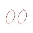 Simple Plated Rose Gold Geometric Round Earrings Rose Gold - One Size