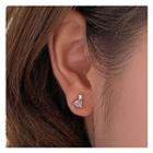 Non-matching Rhinestone Stud Earring / Clip-on Earring