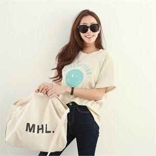 Short-sleeve Smile Lettering T-shirt