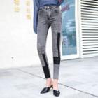 Studded Paneled Skinny Jeans