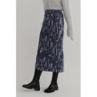 Band-waist Distressed A-line Denim Skirt Blue - One Size