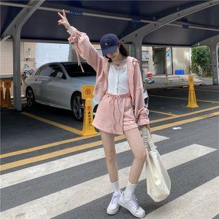Zip-up Hoodie / Mini Skort / Lettuce Edge Top