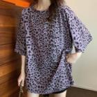Leopard Elbow Sleeve T-shirt