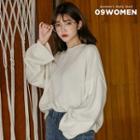 Wide-sleeve Perforated Boxy Sweater