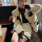 Button-up Ribbon Jacket / Mini Skirt