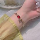 Heart Faux Pearl Bracelet 01 - Pendant - Flydraogn - White - One Size