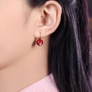 Retro Bead Dangle Earring 1 Pair - Red - One Size