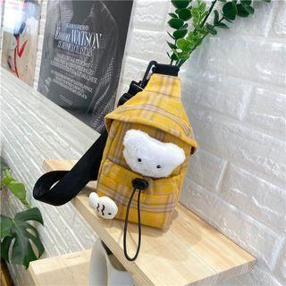 Plaid Canvas Sling Bag