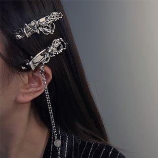 Spider / Bamboo / Moonstone / Fringed Alloy Hair Clip
