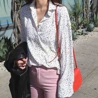 Star Print Shirt White - One Size