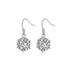 Simple And Fashion Geometric Round Cubic Zircon Earrings Silver - One Size