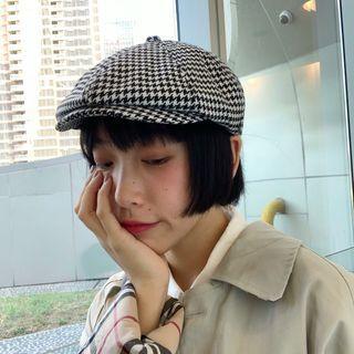 Houndstooth Newsboy Cap Houndstooth - Black & White - M
