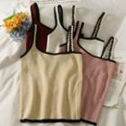 Patchwork Asymmetrical Crop Tank Top In 5 Colors