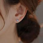 Moon Stone Stud Earring 1 Pair - Silver - One Size