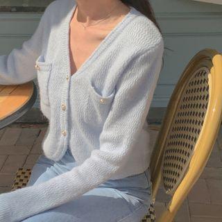 Round-hem Woolen Cardigan