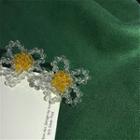 Beaded Flower Stud Earring 1 Pair - Transparent & Yellow - One Size