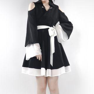 Large Sleeve Drawstring Dress