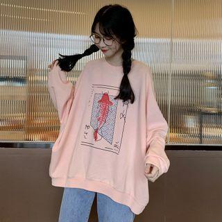 Long Sleeve Oversized Printed T-shirt
