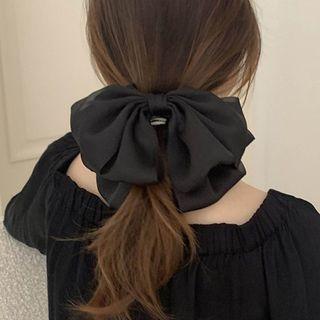 Bow Fabric Hair Clamp 1pc - Black - One Size