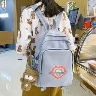 Lettering Heart Print Backpack