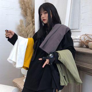 Round Neck Plain Long-sleeve T-shirt