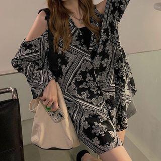 Print Shirt White Print - Black - One Size
