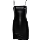 Faux Leather Spaghetti Strap Bodycon Dress