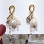 Faux Pearl Alloy Knot Fringed Earring As Shown In Figure - One Size